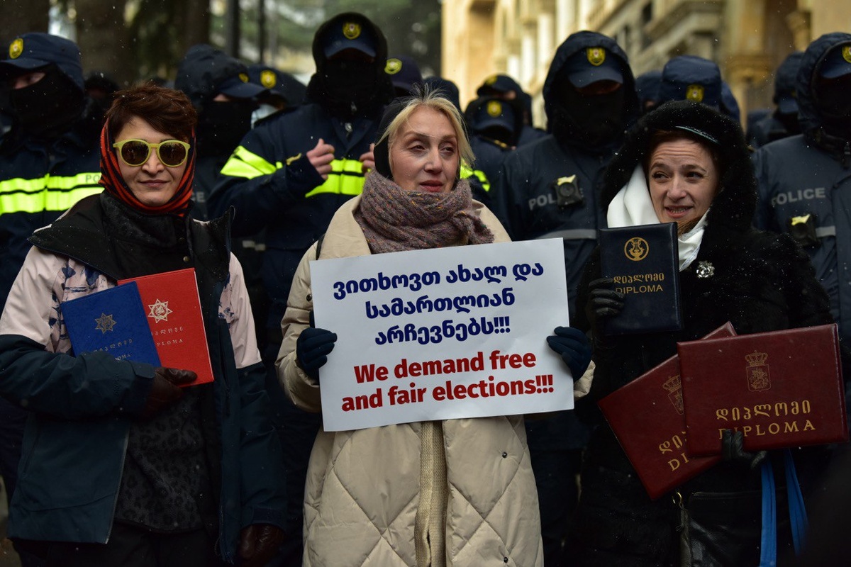 Акция протеста в день инаугурации президента Грузии ©Sputnik