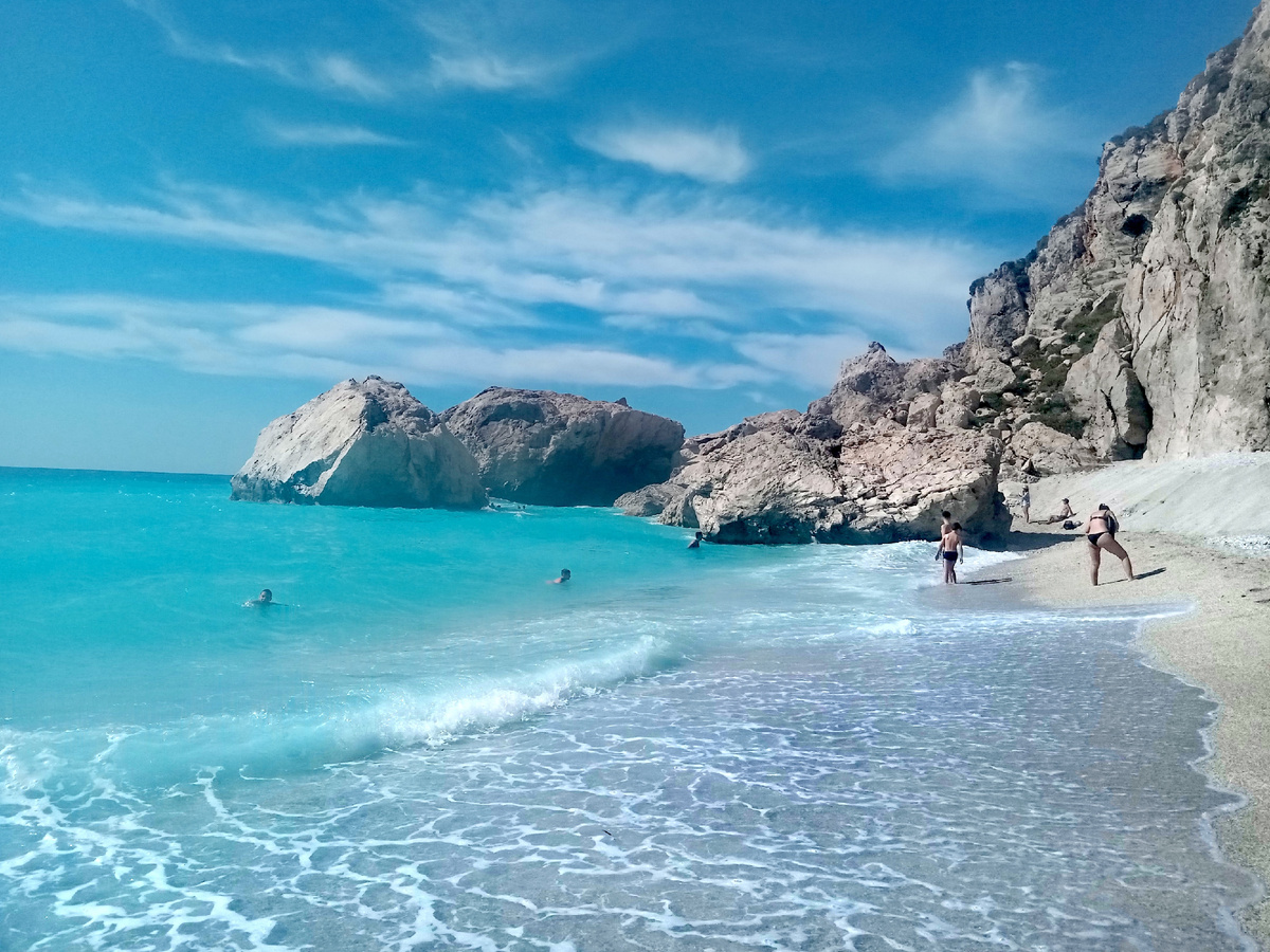 Пляж Катизма на греческом острове Левкада (все фото автора) 