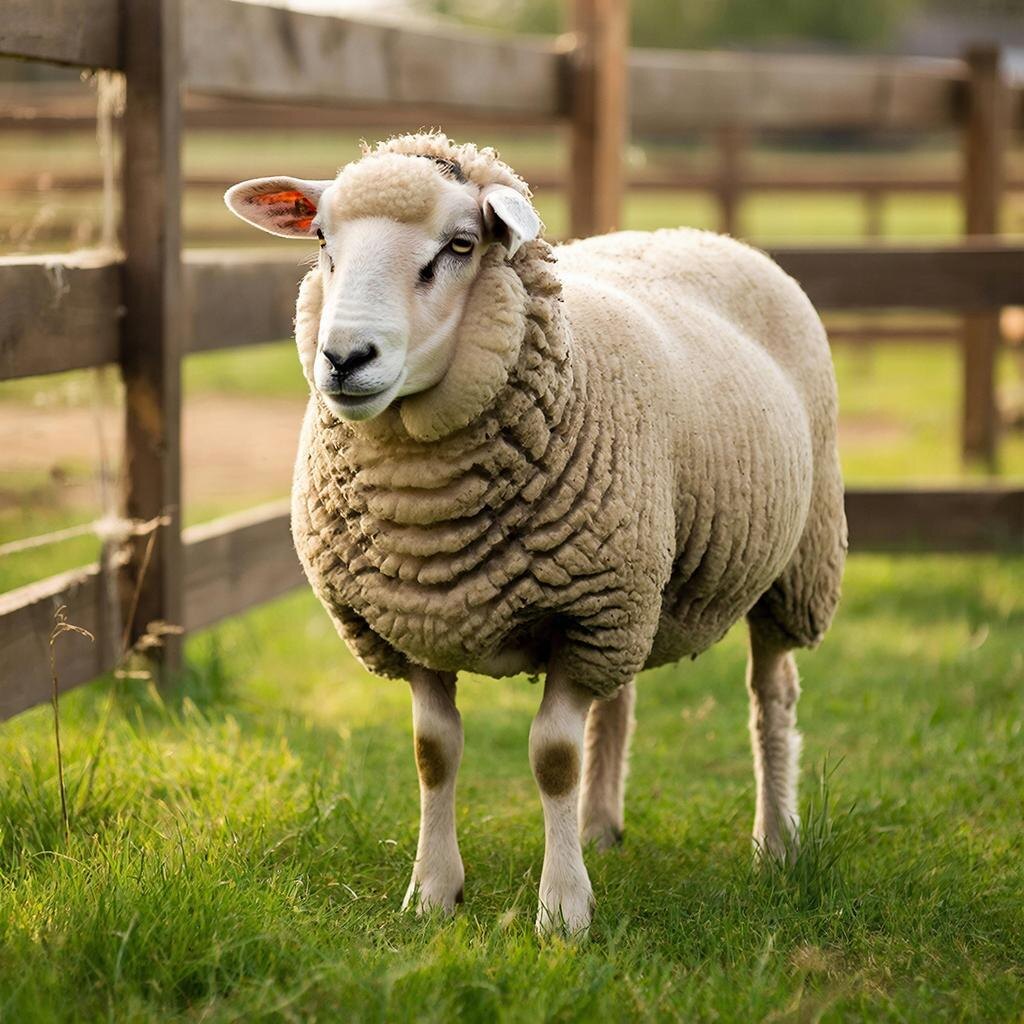 Овечка. Изображение сгенерировано сервисом GigaChat 
