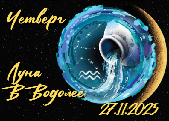 Четверг: Луна в Водолее до 22:24, 7 лунные сутки с переходом в 8-е