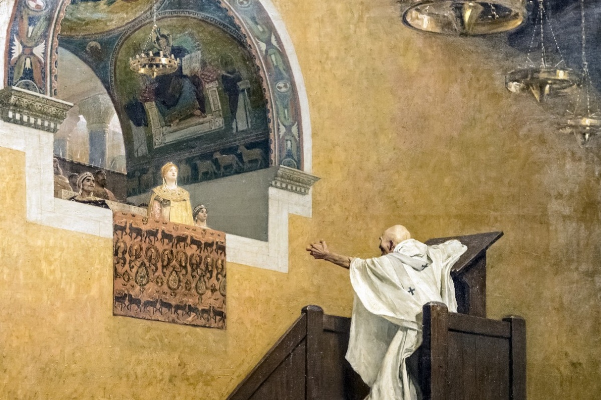 Фото © Wikipedia / Иоанн Златоуст и императрица Евдоксия