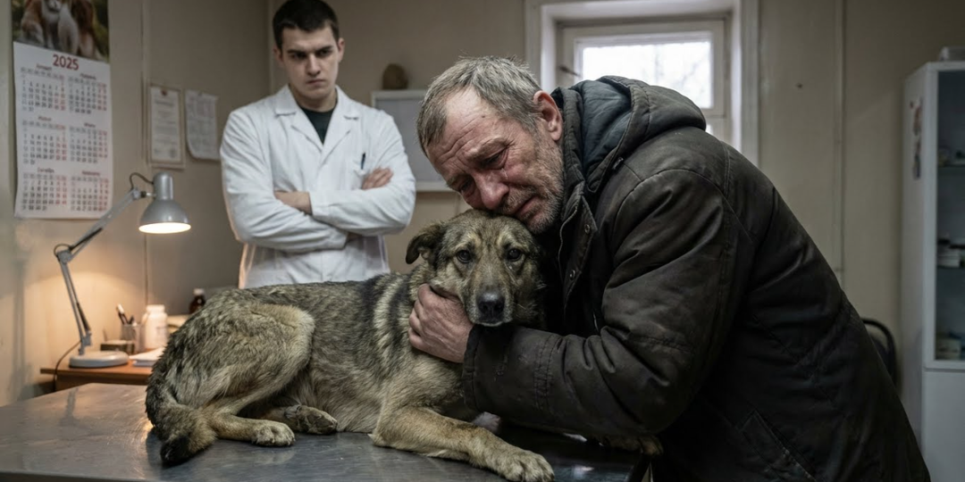 Старик плакал, он принес усыпить своего пса — у него не было денег на лечение