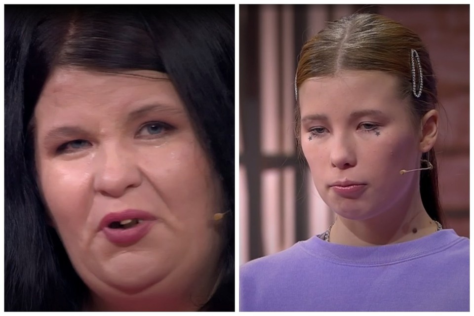    Мама и дочка поругались после получения выплат за погибшего отца девочки. Кадр с видео: шоу «Мужское/Женское» / 1tv.ru