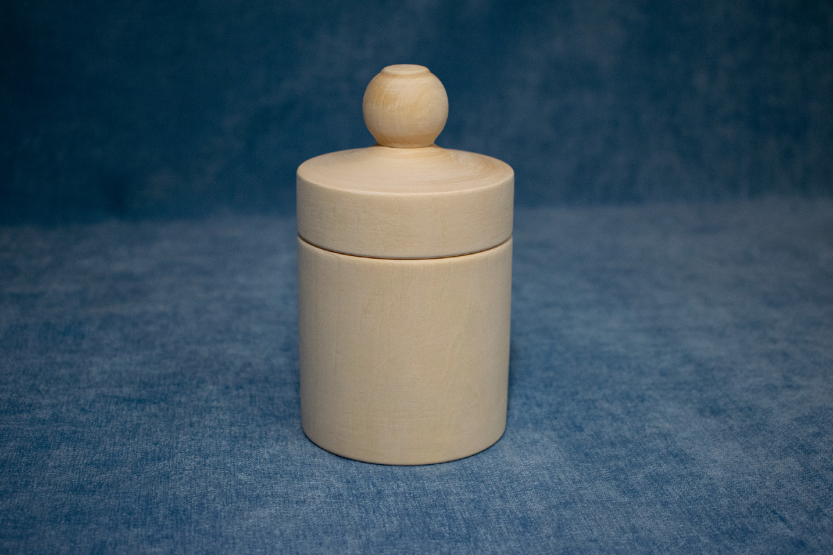 Деревянная заготовка из липы. Туесок. Фотография автора статьи.