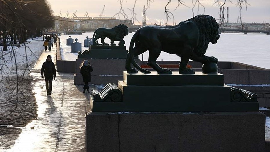    Медные львы на Дворцовой пристани Автор фото: Вице-губернатор Петербурга