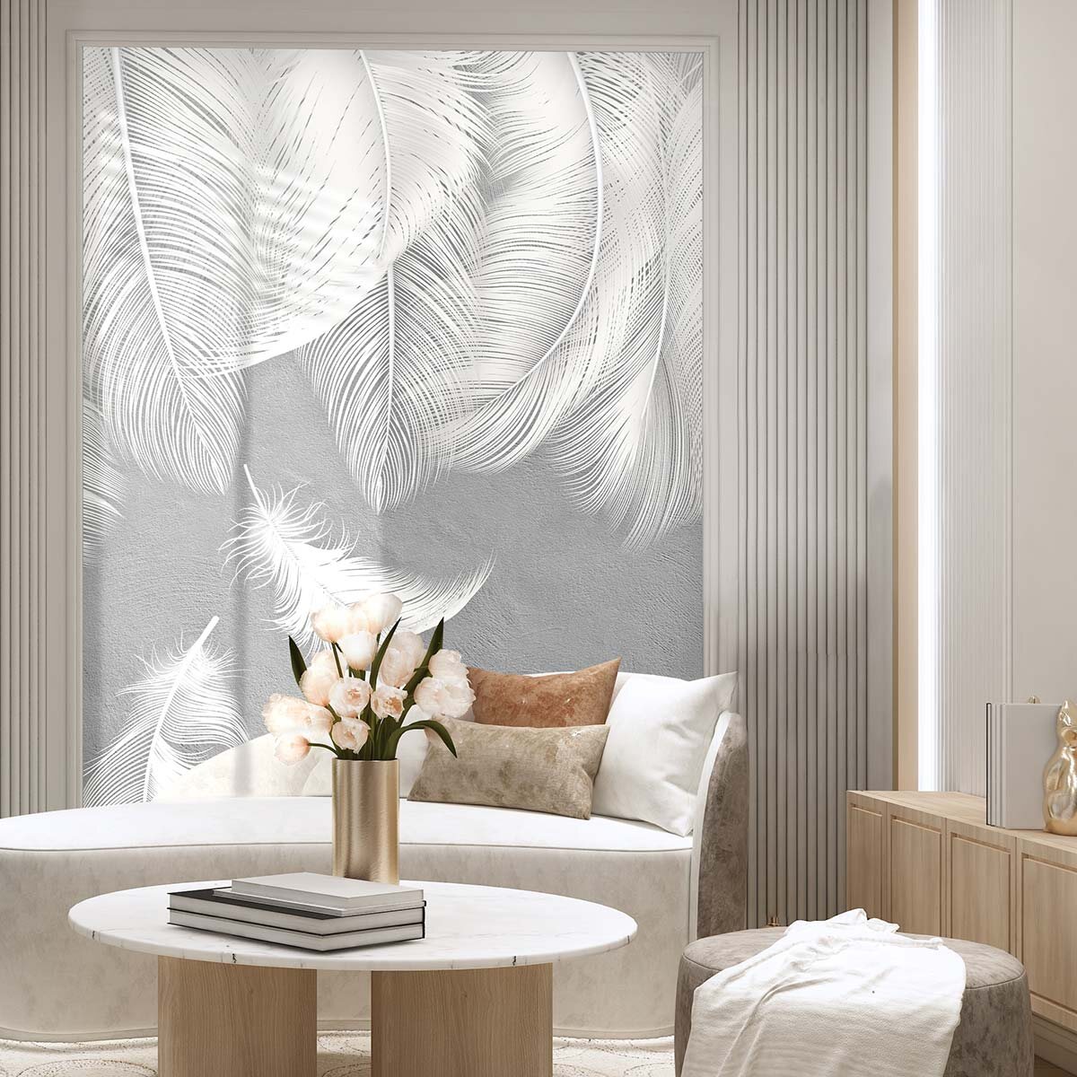 Пример обустройства зоны отдыха. Отделка стены - флизелиновые фотообои VEROL. Артикул на WB: 445163689.