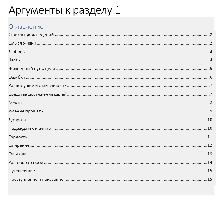 Я прописала аргументы не по конкретным темам, а по более широким направлениям, в рамках которых могут быть сформулированы темы.