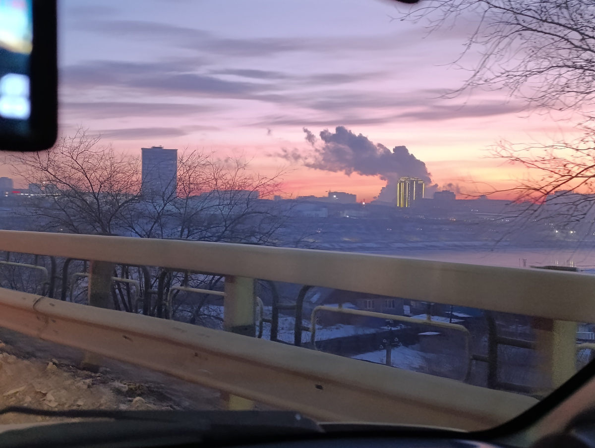 Город. Вид с моста через Селенгу.