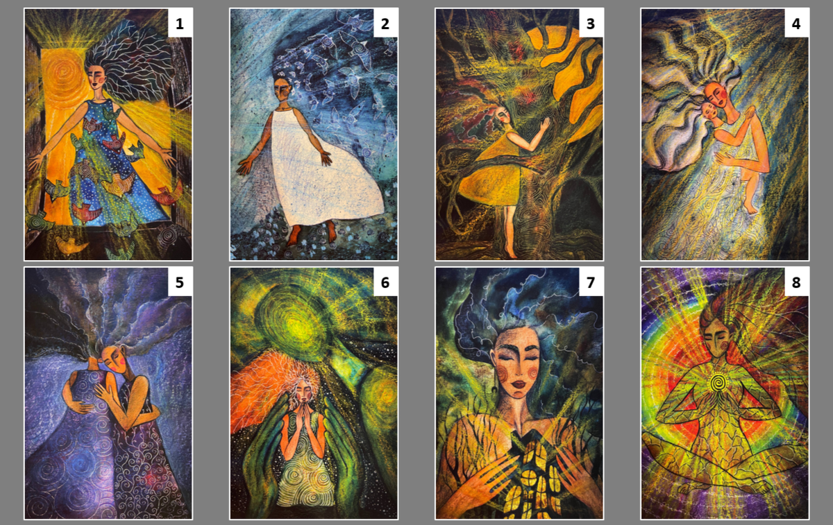 8 случайных карт из колоды «Сила твоя», авт. Ю. Арнт. Коллаж мой