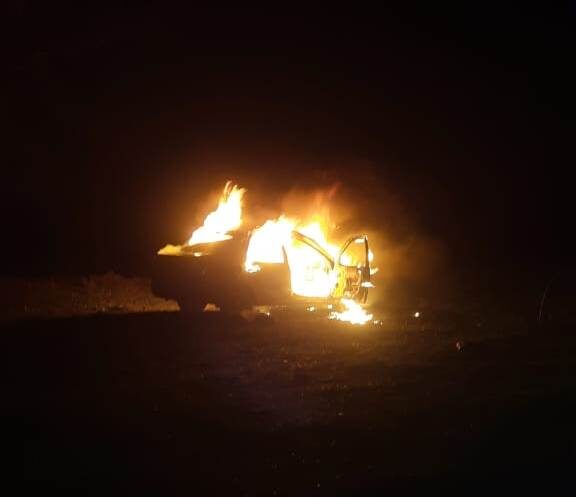 Машина полностью выгорела