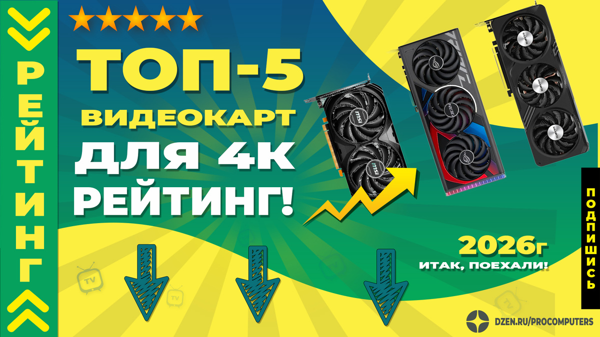 Рейтинг ВИДЕОКАРТ, которые потянут 4К