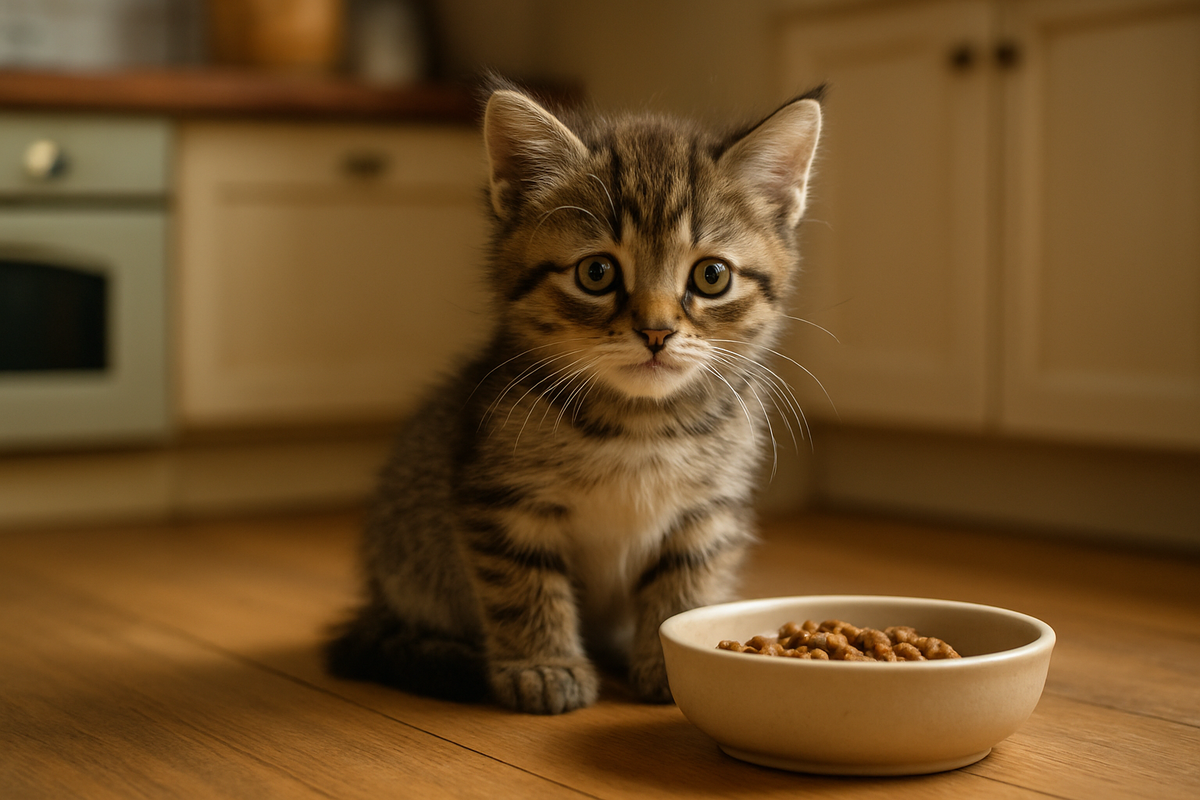 - Я вижу, котенок голоден, но почему-то не ест!