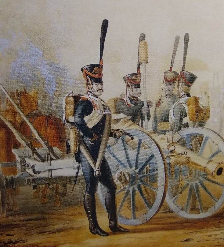Нижние чины лейб-гвардии 1-й артиллерийской бригады, 1820-е.