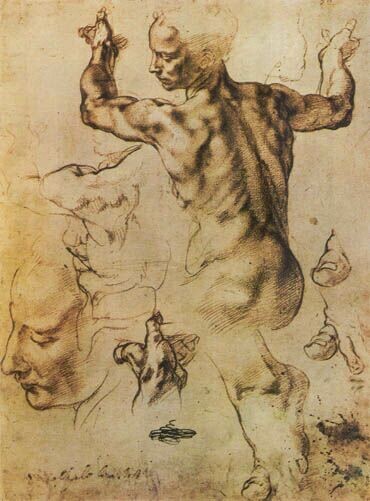 Этюды к «Ливийской сивилле» (лицевая сторона) Из Метрополитен-музея