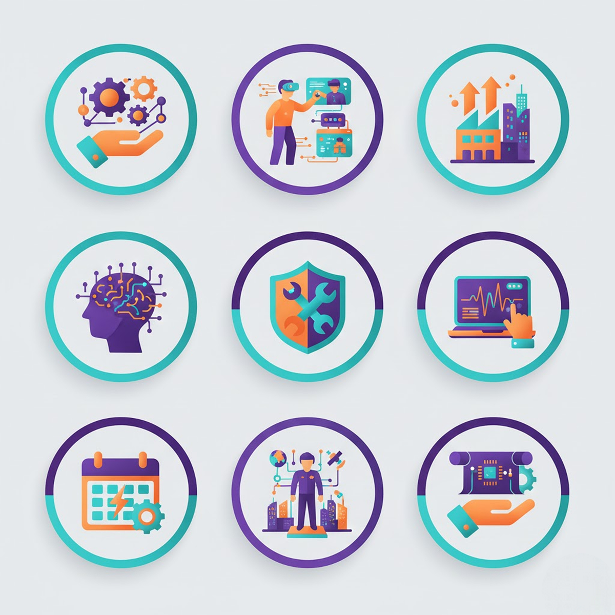 Иконки для сферы "человек-техника" мастерской "Дизайн-Кит" 