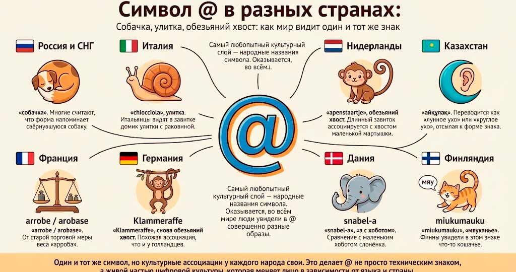 Собачка, улитка, обезьяний хвост: вся правда о символе @