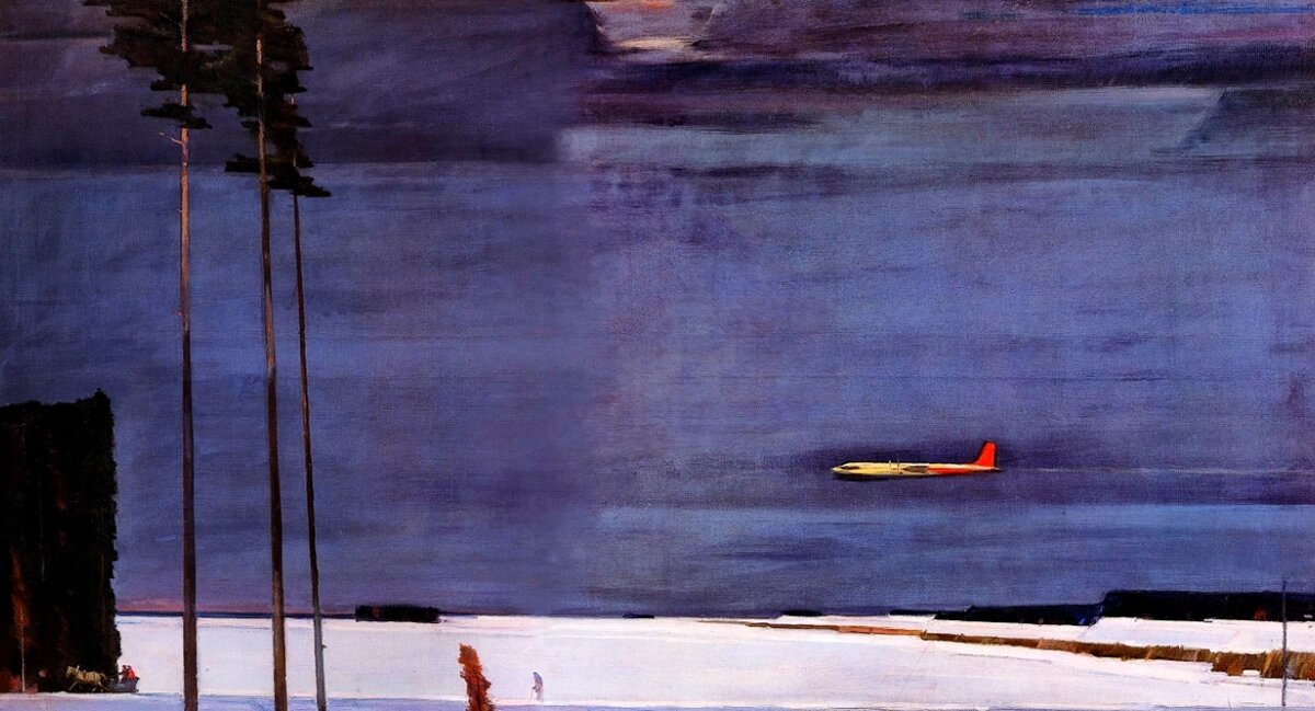   Ажиотаж вокруг вывоза за рубеж и продажи картин Георгия Нисского стал поводом для масштабного процесса по возврату Россией своего художественного наследия 
Георгий Нисский, «Над снегами». Русский музей