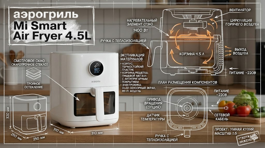 Схема Mi Smart Air Fryer 4.5L