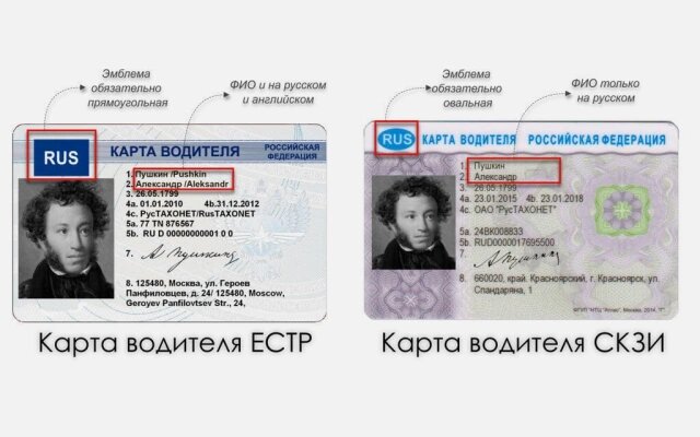 Для работы в тахографах используются два основных типа карт. Они похожи внешне, но отличаются по назначению (Фото: ООО «Геороут»)