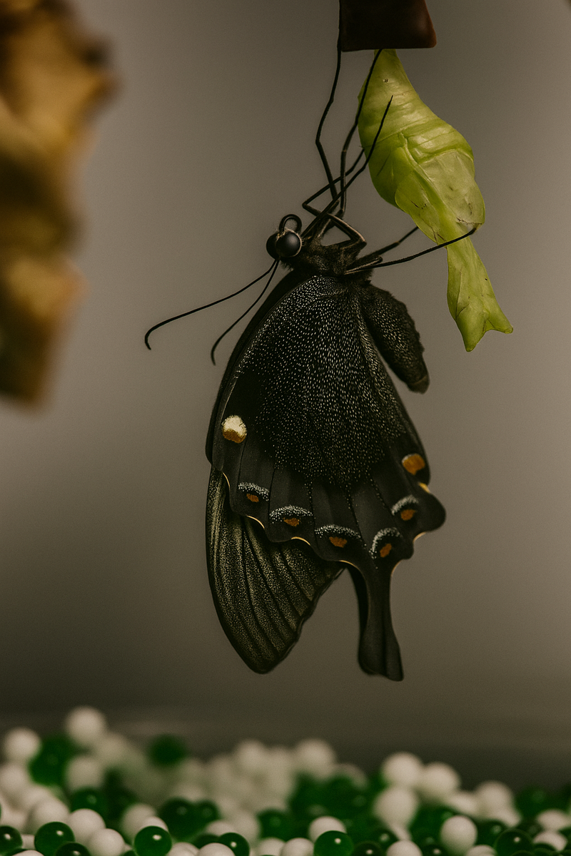 Она появилась. Осторожно, крылья ещё влажные