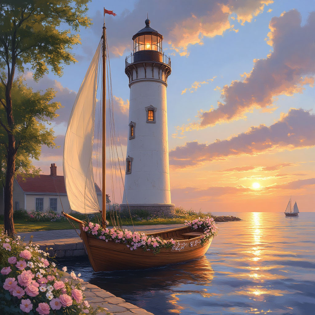 Маяк на закате