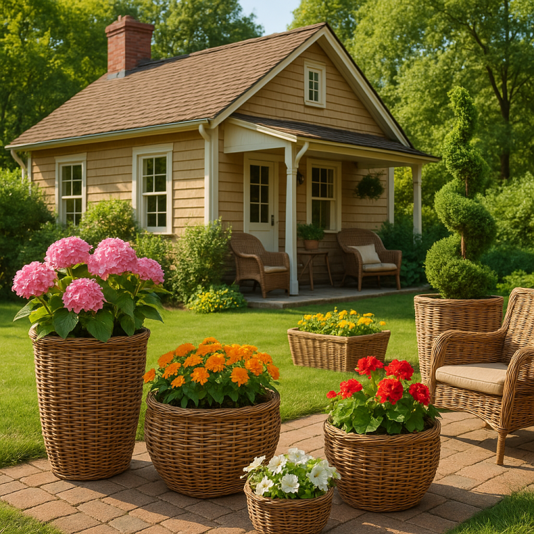    Как легко сделать дачу более уютной: 5 креативных идей с кашпо из ротанга, которые впечатлят ваших гостей Loza