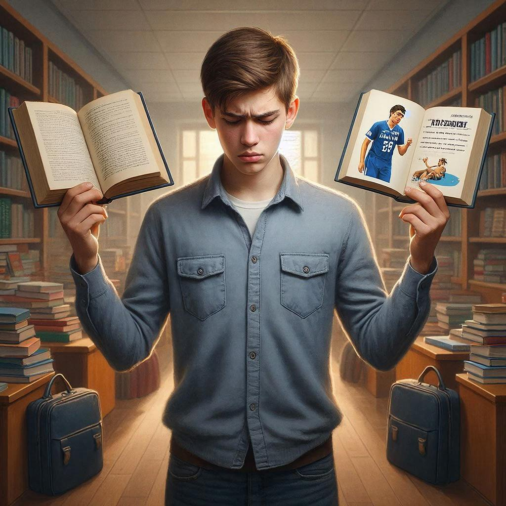 Ученик стоит перед нелёгким выбором