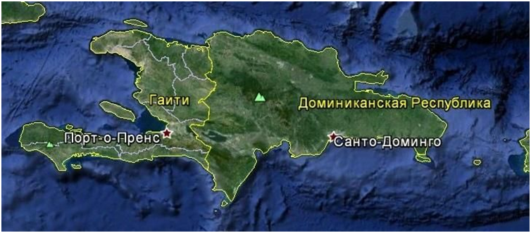 Карта острова Гаити. Изображение из открытых источников.
