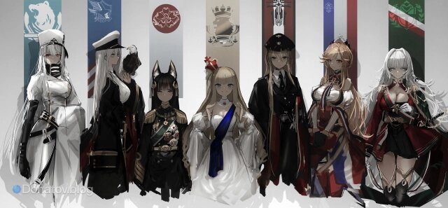    Персонажи из всех фракций в игре Azur Lane