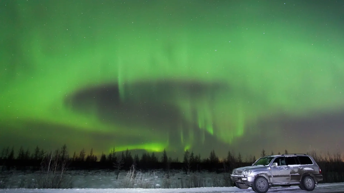   Ямалу подарили необычное северное сияние несмотря на сильные морозы