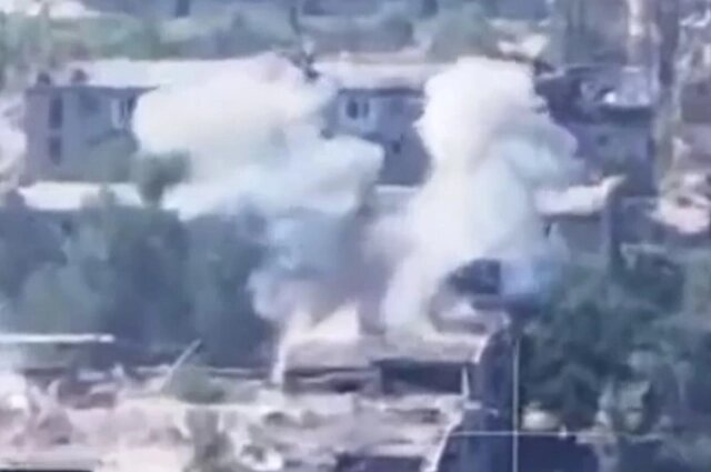    Удар по объекту ВСУ в Северске Фото: кадр видео