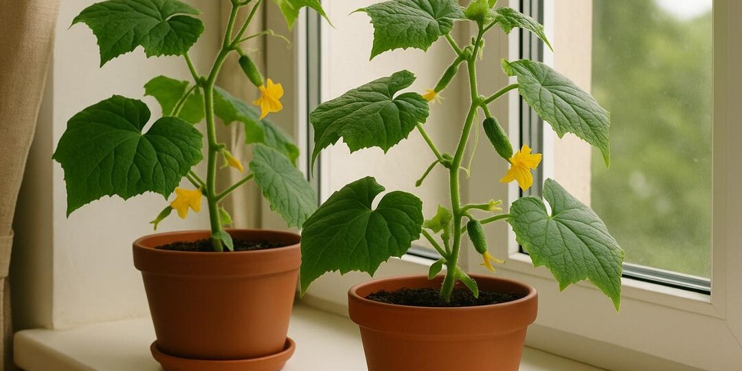 Домашние огурцы зреют за 40 дней при выращивании на окне