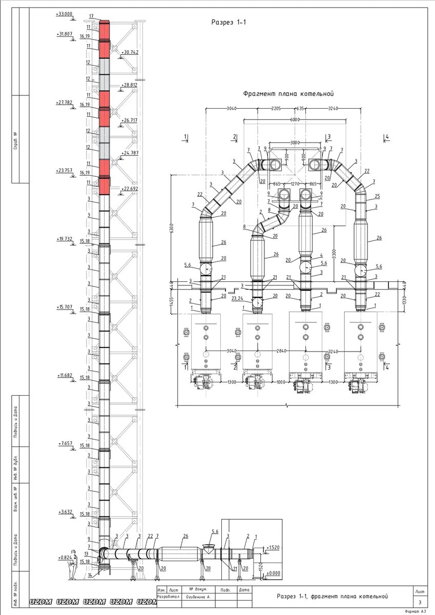 Фрагмент плана котельной объекта