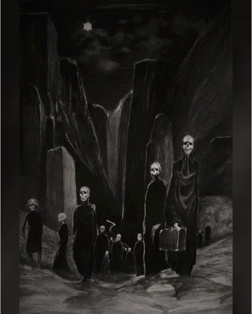 Рис. 2.  Кромешники-игвы выходят на поверхность нашей планеты, VERGVOKTRE — русский художник ужасов.