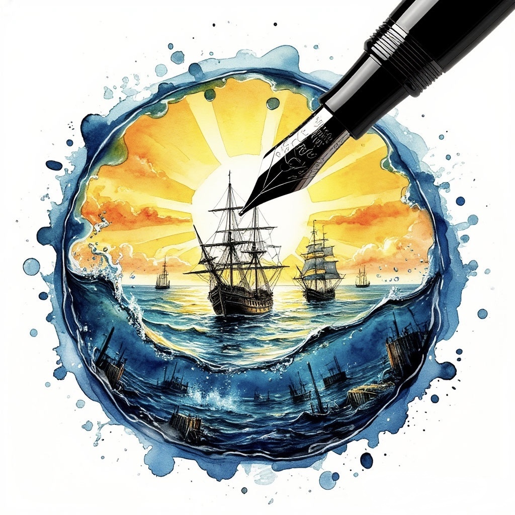 Иллюстрация автора: затопленные корабли в Севастопольской бухте период Крымской войны