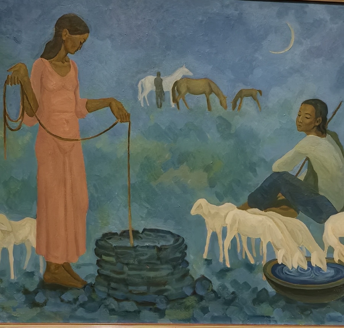 Гани Баянов. Вечер. 1977. Холст, масло. НМИ РК им. А. Кастеева.