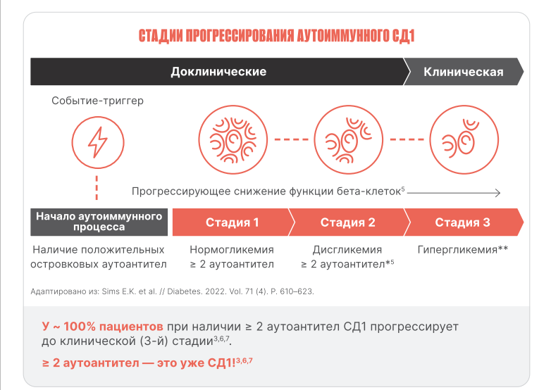 Стадии сахарного диабета1 типа