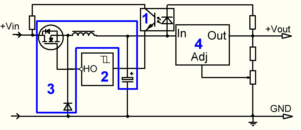 Рис.2 РС с ИПРН ключевого типа с ключом в плюсовой цепи
