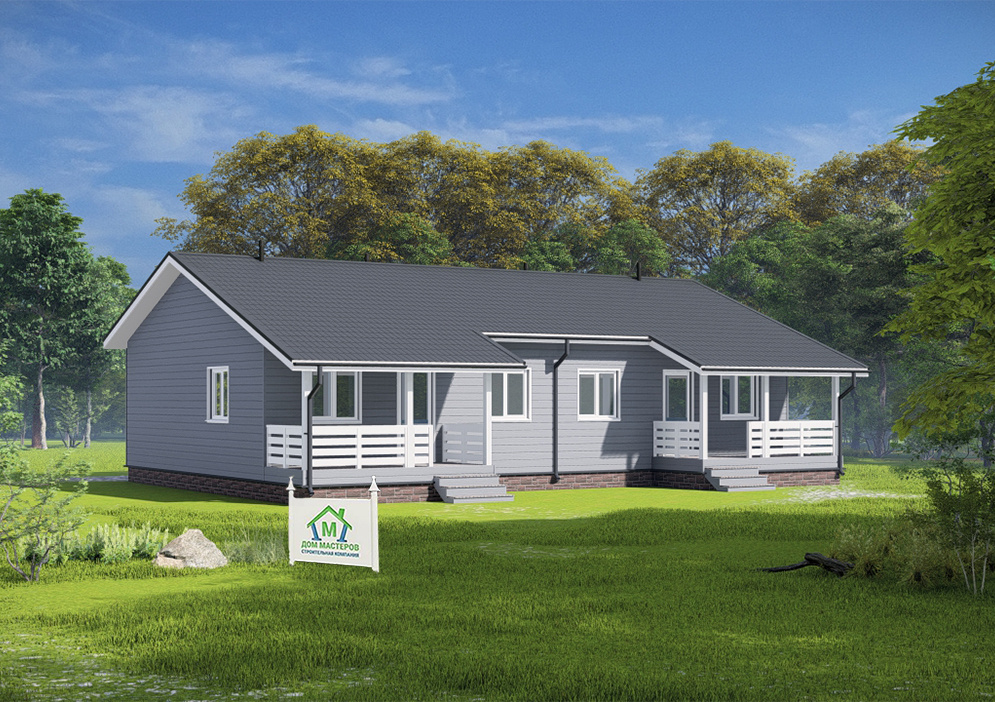 Каркасный дом на две квартиры (дуплекс)