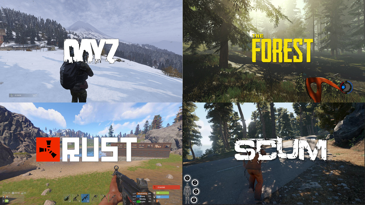 DayZ против Rust, The Forest и SCUM