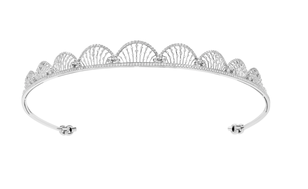 Тиара Mercury Miss Russia из белого золота с бриллиантами