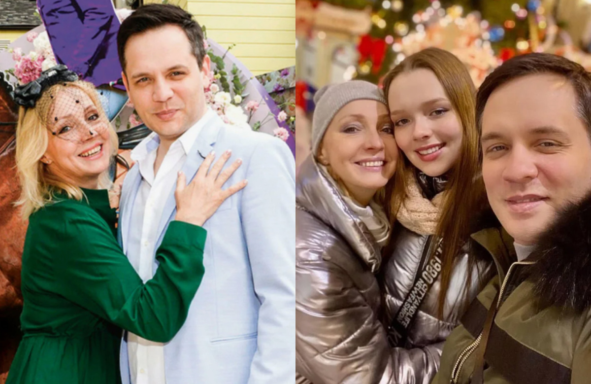 на фото Александр Асташенок с женой и дочерью 