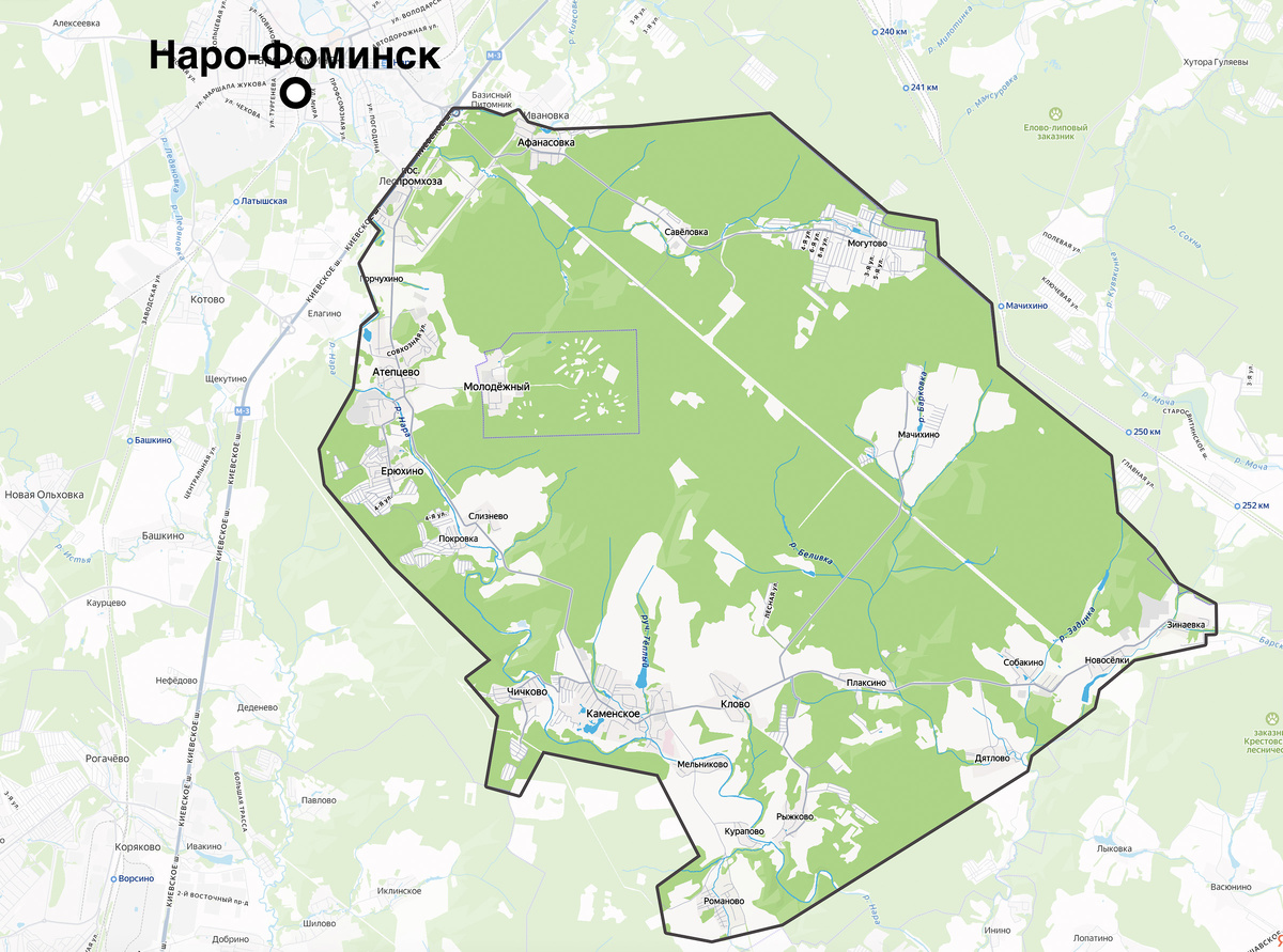 Вот район, которого коснулась проблема. Это не одинокое садовое товарищество рядом с трассой, а огромный жилой массив.