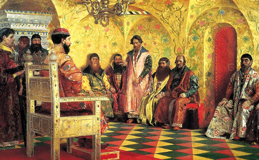 Царь Михаил Федорович и бояре на картине художника А. П. Рябушкина