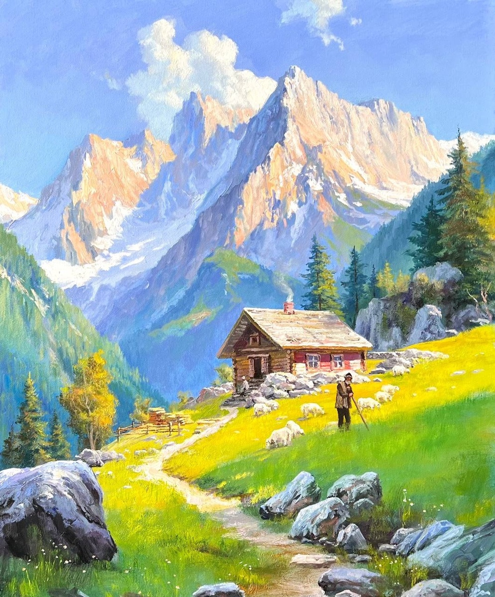 Альпийский сюжет. Источник изображения: vk.com›saharovs_art