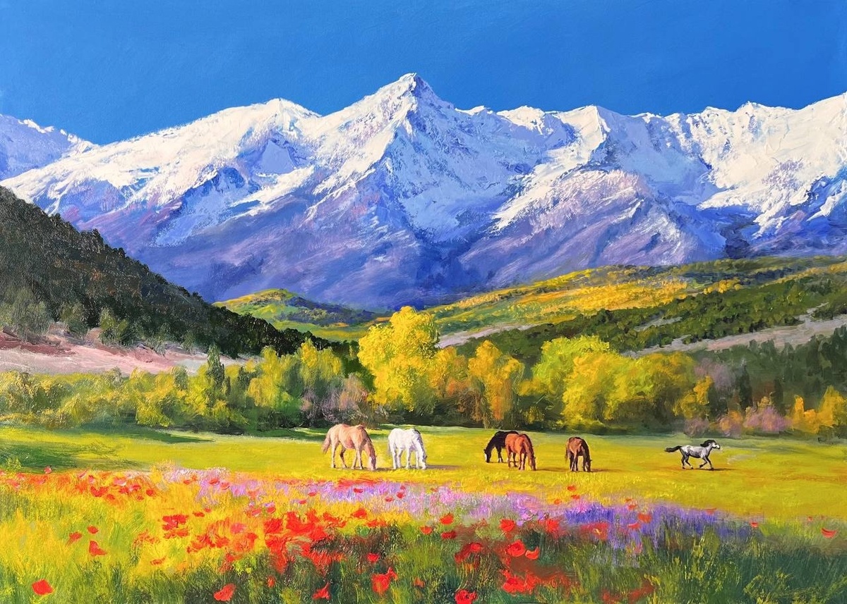 Дикие лошади. Источник изображения: vk.com›saharovs_art