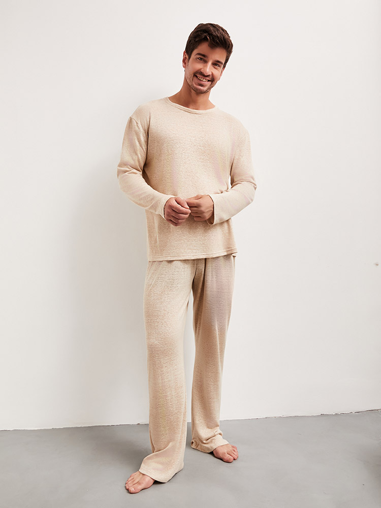 Мужская бежевая пижама из 100% конопли от Uzor Wear