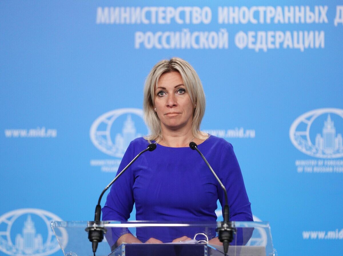    Официальный представитель Министерства иностранных дел России Мария Захарова во время брифинга© РИА Новости / Пресс-служба МИД РФ