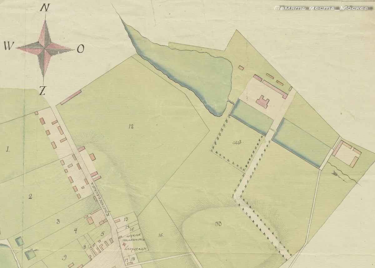Фрагмент плана восточной окраины Москвы. 1790-е гг. ОР РНБ. Ф.342. Ед.хр.206 