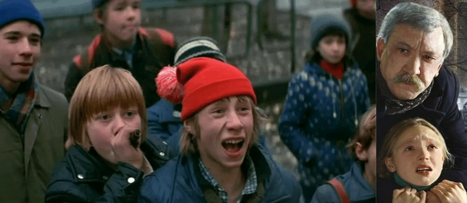 Коллаж кадров из фильма СССР Ролана Быкова «Чучело»